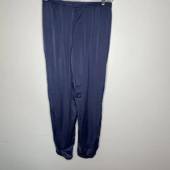 Skin World Wide Silk Pajama Pants Blue 4 XL Elastic Pockets Drawstring jogger - Picture 6 of 10